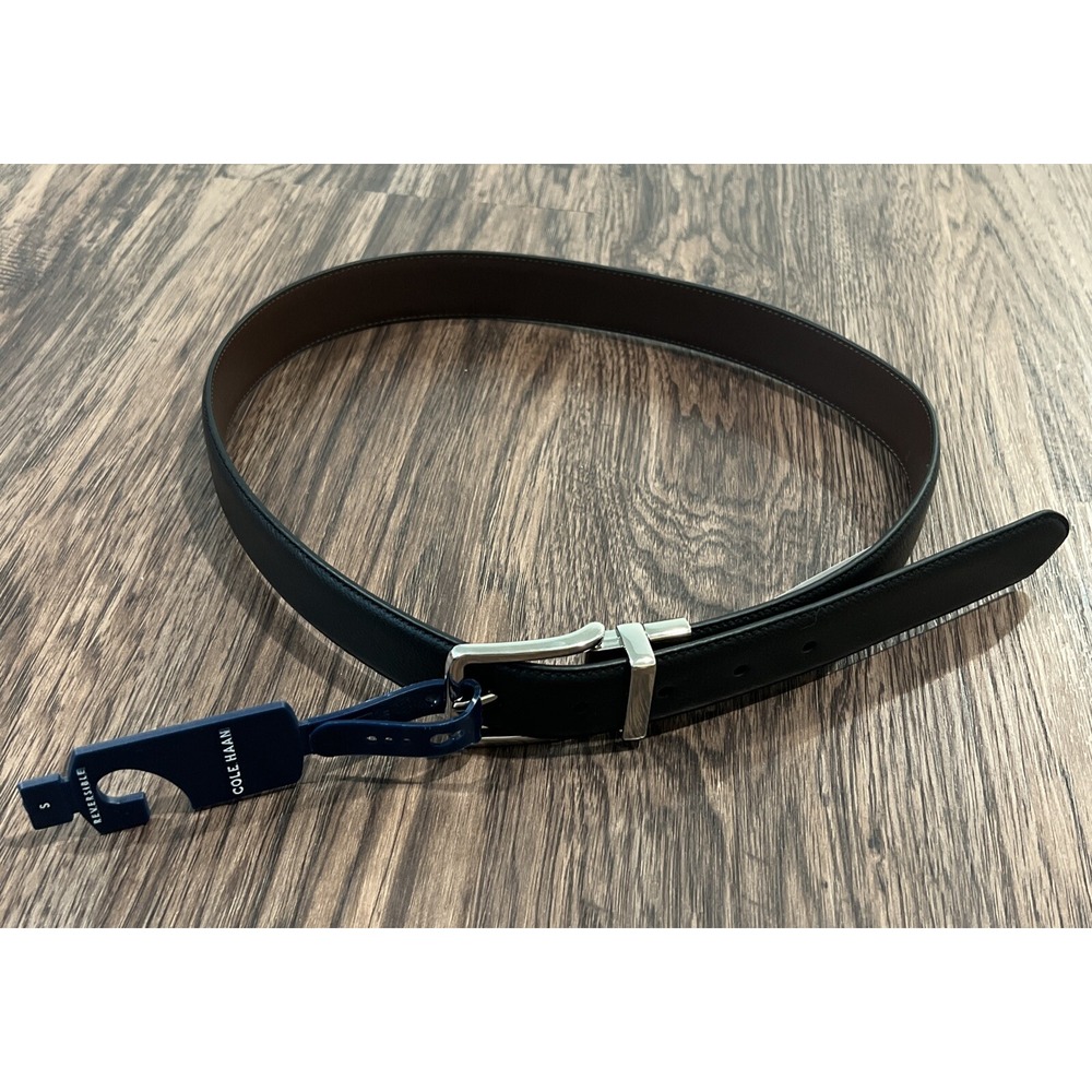 Cole Haan Mens Reversible Leather Belt 32MM Black /brown Size S 30-32 Retail $80